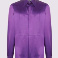 A silk satin xtagaux-fit shirt for modern men.